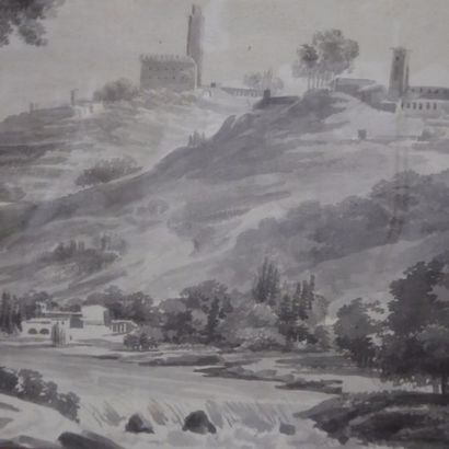 Ecole FRANCAISE du XIXème siècle: Paysage...