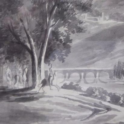 Ecole FRANCAISE du XIXème siècle: Paysage...