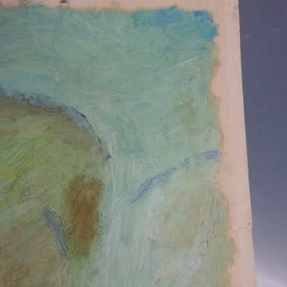 Fillette à la sucette. Huile sur papier....