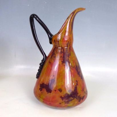 SCHNEIDER : Pichet en verre marmoréen dans...