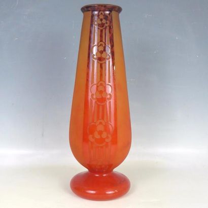 CHARDER – LE VERRE FRANÇAIS : Important Vase...