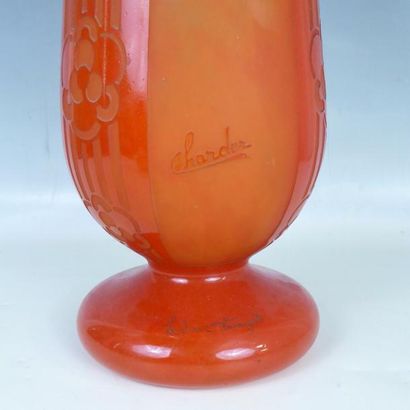CHARDER – LE VERRE FRANÇAIS : Important Vase...