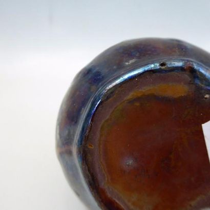 VASE A PANSE BASSE en céramique à lustre...