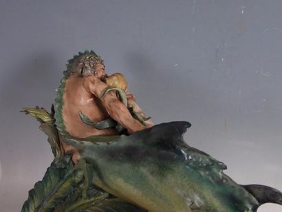 CAPODIMONTE : Important groupe en porcelaine...