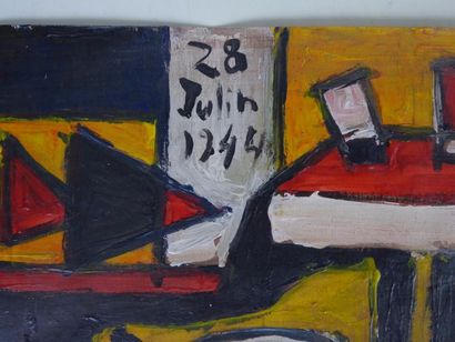 Composition au poisson et à l’homme. Huile...