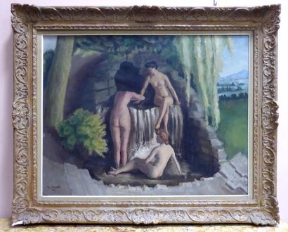 CLOSSET ( XXe): Trois femmes nues à la fontaine....