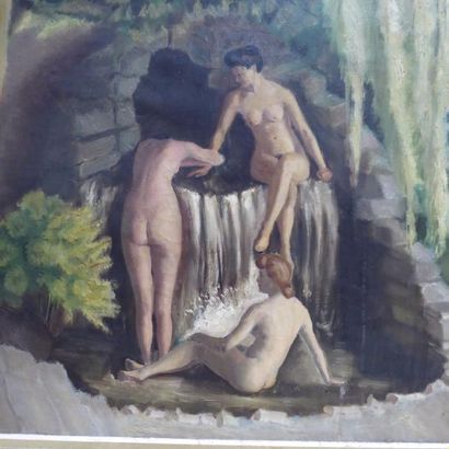 CLOSSET ( XXe): Trois femmes nues à la fontaine....