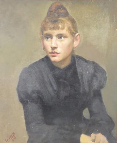 Jean Baptiste LAMBÉ (1867-1952): Ecolière....