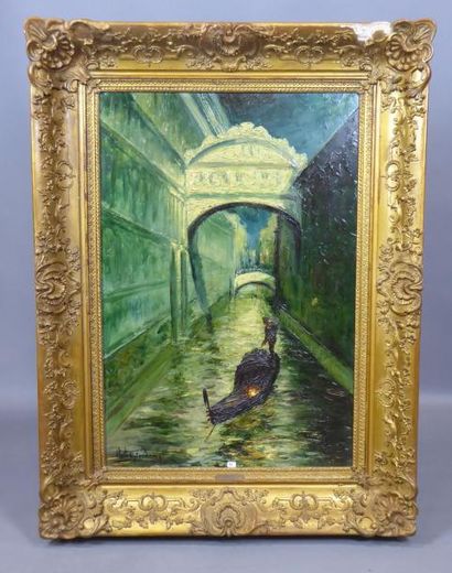 Italo GIORDANI (1882-1956) : Le pont des...