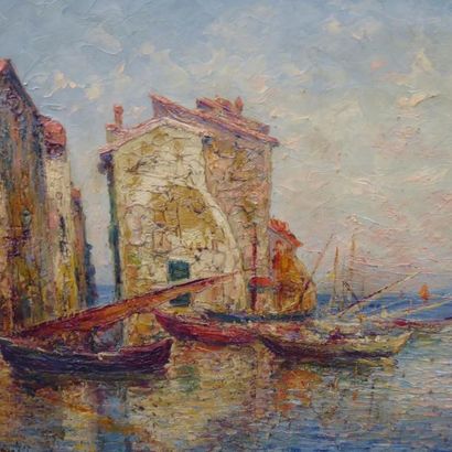 Italo GIORDANI (1882-1956) : Bateau dans...