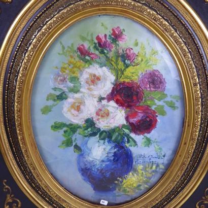 Italo GIORDANI (1882-1956) : Vase de fleurs....