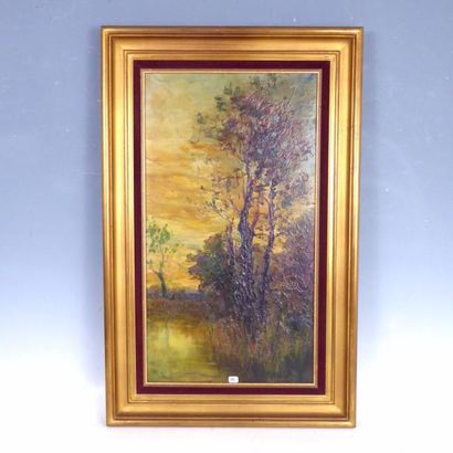 Italo GIORDANI (1882-1956) : Rivière près...