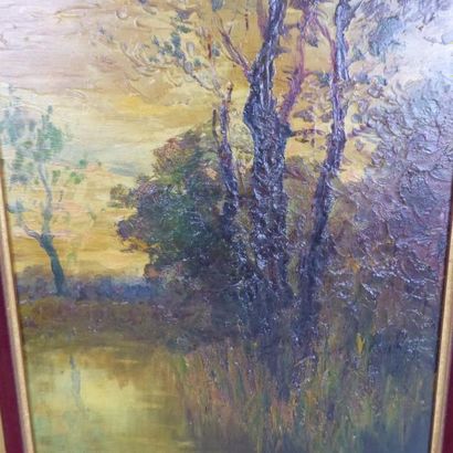 Italo GIORDANI (1882-1956) : Rivière près...