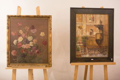 Quatre huiles sur toile :

- LECHEIN Geo,...