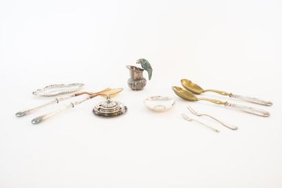 Lot en argent et métal argenté (couverts...