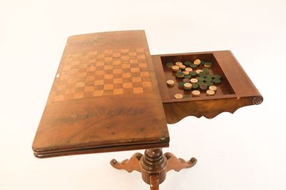Table à jeux en console d'époque Louis-Philippe,...