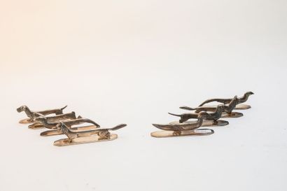 Lot d'objets en métal, onze pièces (homard...