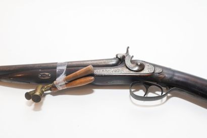 Fusil de chasse à percussion et double canon...
