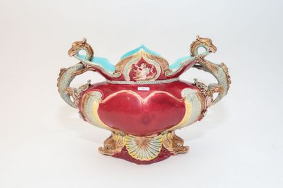 Vase aux chimères, fin XIXe, barbotine (céramique...