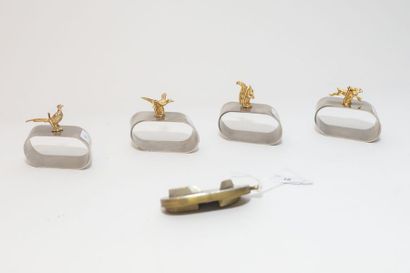 Compte-gibier, XIXe, métal, l. 7 cm ; on...