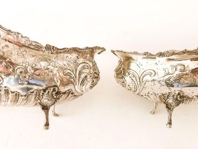 Pair of Rocaille quadripod planters, 19th...