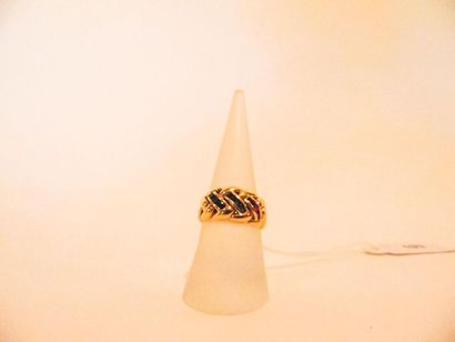 18 karat yellow gold tutti-frutti ring set...