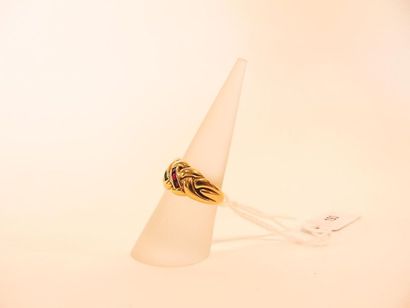 18 karat yellow gold tutti-frutti ring set...
