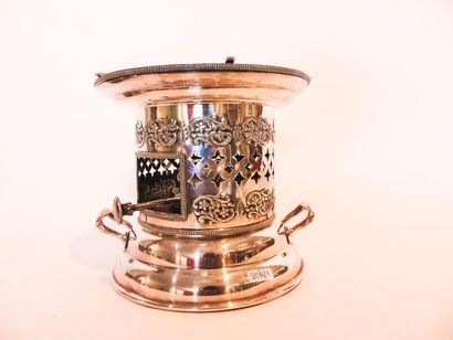 Stove, XXth, silver plated metal, mark on...