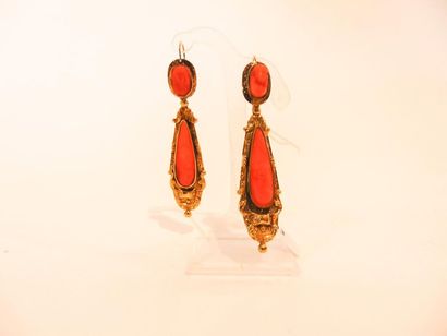 Pair of Napoleon III period earrings in 18...