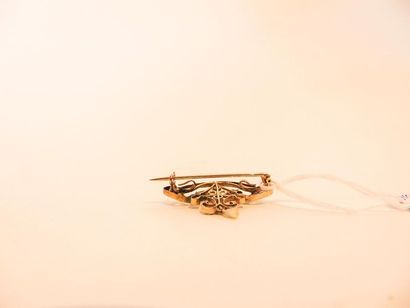 Art nouveau brooch in 18 karat yellow gold...