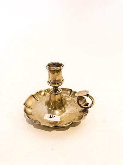 Candlestick, 18th century, silver, traces...