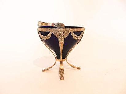 Empire quadripod sugar bowl with winged sphinxes...