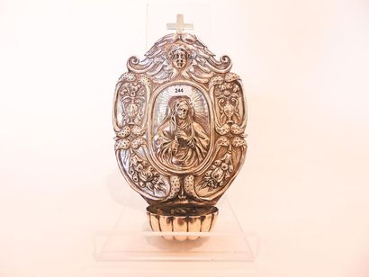 Baroque sconce stoup decorated with Mary...