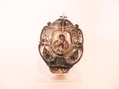 Baroque sconce stoup decorated with Mary...