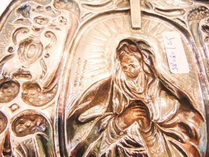 Baroque sconce stoup decorated with Mary...