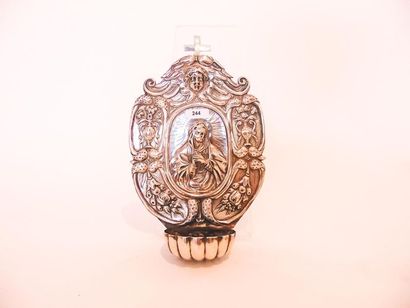 Baroque sconce stoup decorated with Mary...