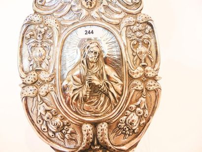 Baroque sconce stoup decorated with Mary...