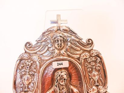 Baroque sconce stoup decorated with Mary...