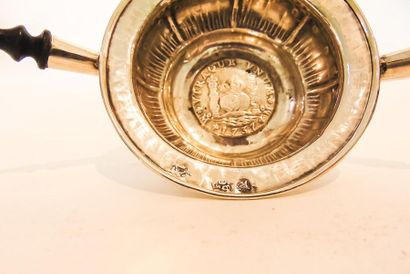 Quadripod pipe stove, 18th century, silver,...