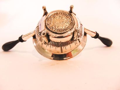 Quadripod pipe stove, 18th century, silver,...