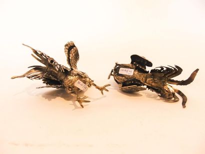 HOLLANDE
Pair of small roosters with removable...