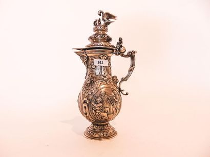Small neo-Renaissance baluster ewer on pedestal,...