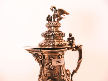 Small neo-Renaissance baluster ewer on pedestal,...