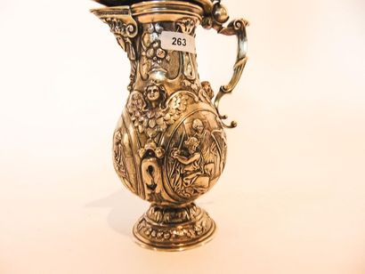 Small neo-Renaissance baluster ewer on pedestal,...