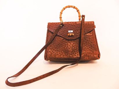 ALEDA - ITALY
Ostrich leather handbag, bamboo...