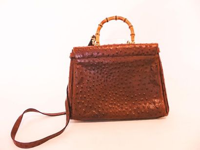 ALEDA - ITALY
Ostrich leather handbag, bamboo...