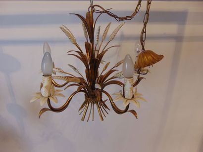 Lustre en gerbe de blé à cinq bras de lumière,...