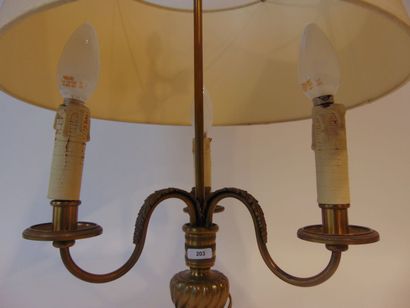 A neoclassical three-armed table lamp, 20th...