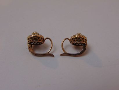 Pair of earrings in 18 carat yellow gold...