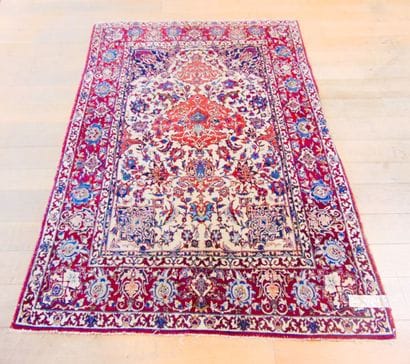 Tapis persan de prière de style Keshan à...